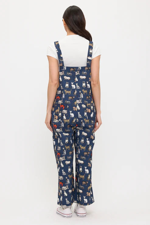 Multi Cat Print Overalls