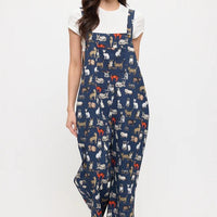 Multi Cat Print Overalls