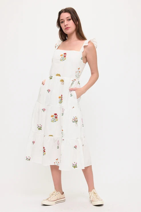 Floral Meadow Embroidery Sundress