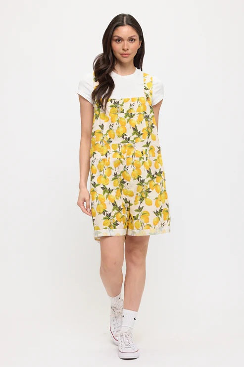 Juicy Lemon Print Shortalls