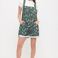 Whimsical Cat Tails Print Shortalls