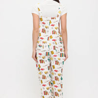 Floral Bookstore Print Overalls