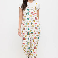 Floral Bookstore Print Overalls