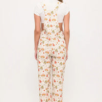 Retro Mushroom Garden Print Overalls