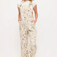 Moth And Meadow Floral Print Overalls