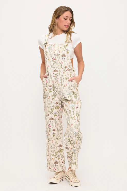 Moth And Meadow Floral Print Overalls