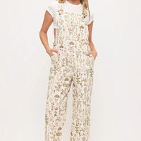Moth And Meadow Floral Print Overalls