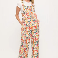 Colourful Mushroom Woods Print Overalls