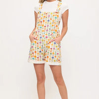 Retro Mod Floral Shortalls