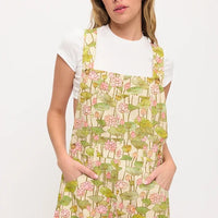 Lotus Flower And Lilly Pads Print Shortalls