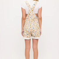 Rooster And Flower Print Shortalls