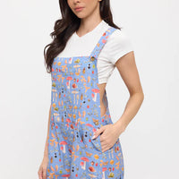 Enchanted Forest Mushroom Print Shortalls