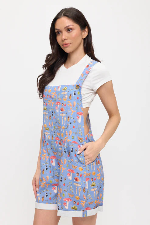 Enchanted Forest Mushroom Print Shortalls