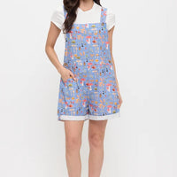 Enchanted Forest Mushroom Print Shortalls