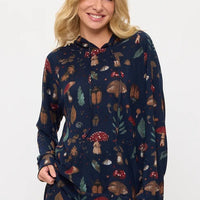 Mushrooms And Bugs Tunic Hoodie