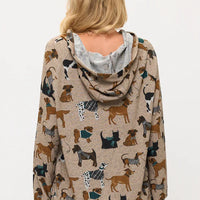 Holiday Dogs Tunic Print Hoodie