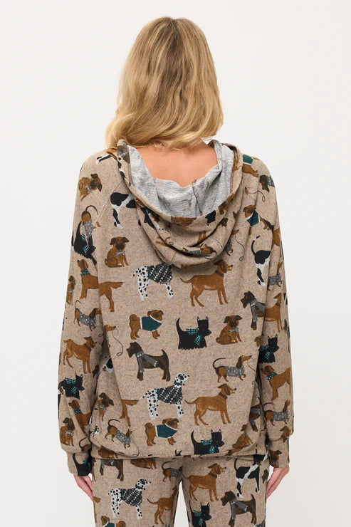 Holiday Dogs Tunic Print Hoodie