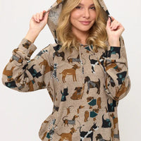 Holiday Dogs Tunic Print Hoodie