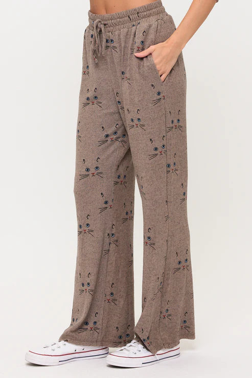 Cat Whiskers Print Tunic Pants