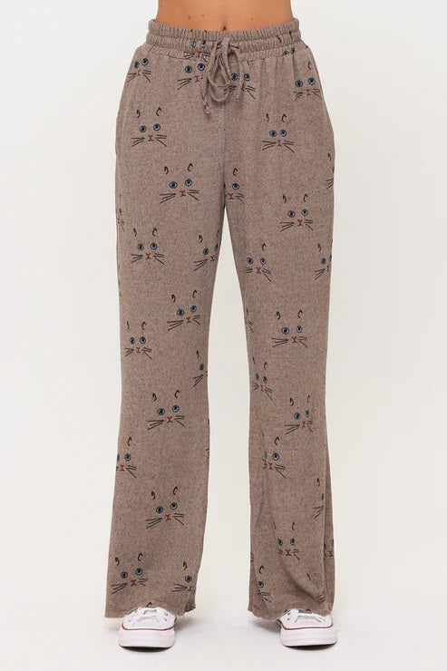 Cat Whiskers Print Tunic Pants