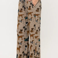 Holiday Dogs Print Tunic Pants
