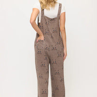Cat Whiskers Print Overalls