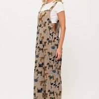 Holiday Dog Print Overalls