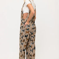 Holiday Dog Print Overalls