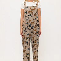 Holiday Dog Print Overalls