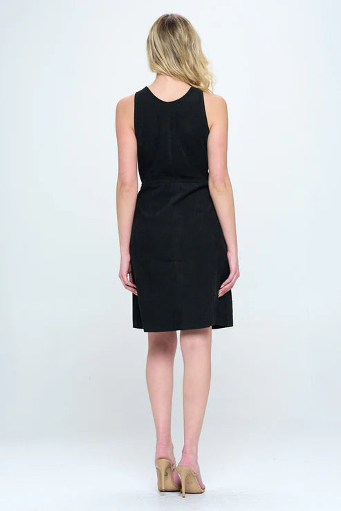 Black Corduroy Button Up Dress
