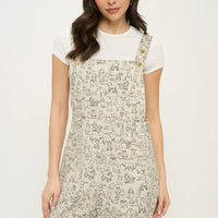 Different Breed Dogs Print Overalls