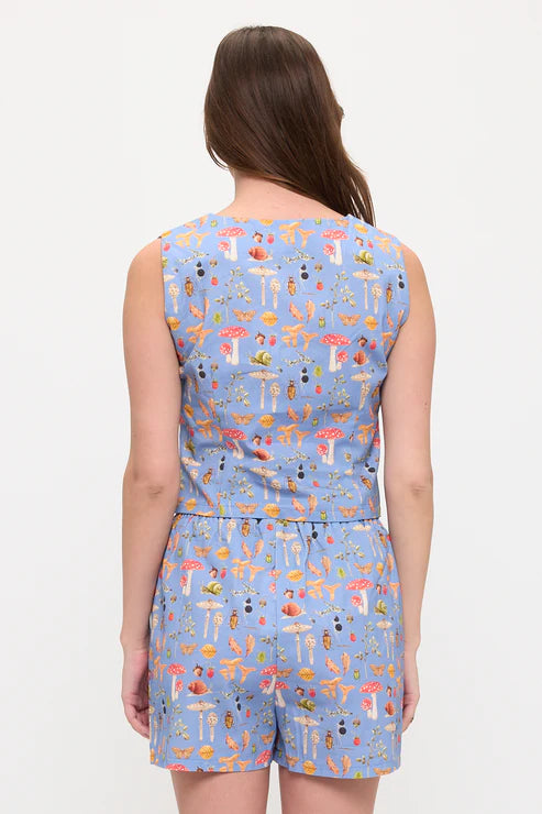 Enchanted Forest Mushroom V-Neck Vest