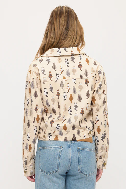 Whimsical Cat Tails Print Jacket