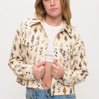 Whimsical Cat Tails Print Jacket