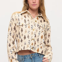 Whimsical Cat Tails Print Jacket