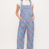 Enchanted Forest Mushroom Print Overalls