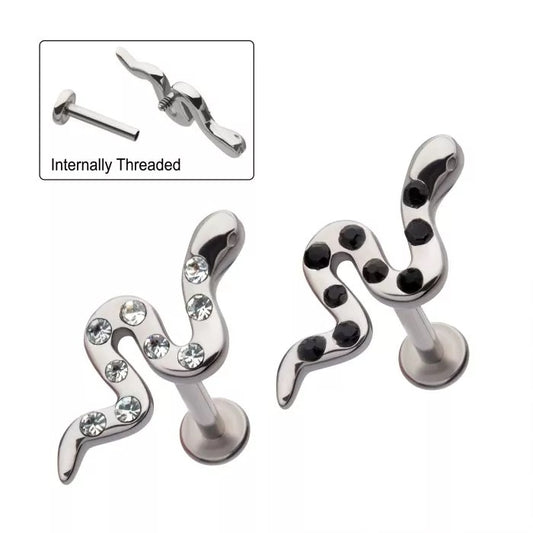 Snake With Bezel Set Gems Labret