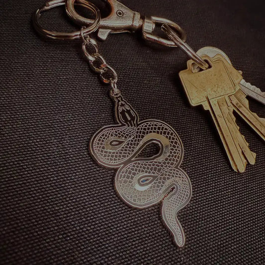 Hard Enamel Black And Silver Keychain