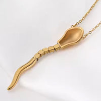 Snake - Tennis Necklace Serpent - Steel 14K Cz Necklace