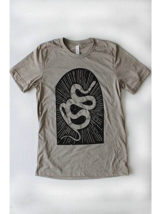 Snake Portal Shirt On Heather Stone