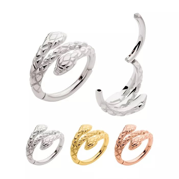16g Snakes Wrapped Hinged Hoop