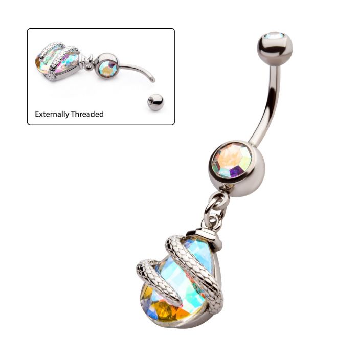 SNAKE WRAPPED TEARDROP DANGLE