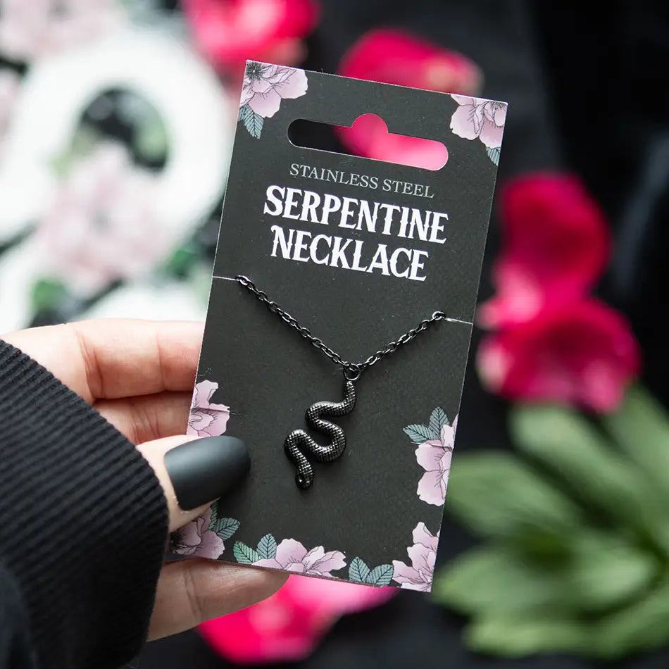 Black Snake Pendant Necklace