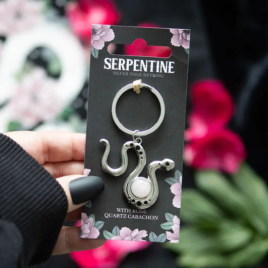 Snake Keyring with Rose Quartz Crystal