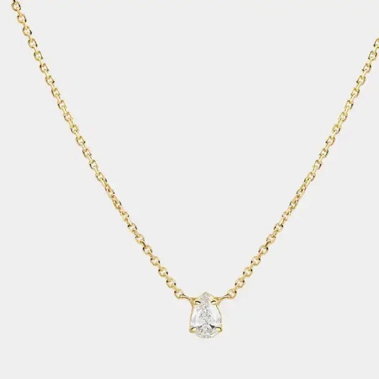 Solitaire Collection - Steel 14K Gold Necklace - Layering