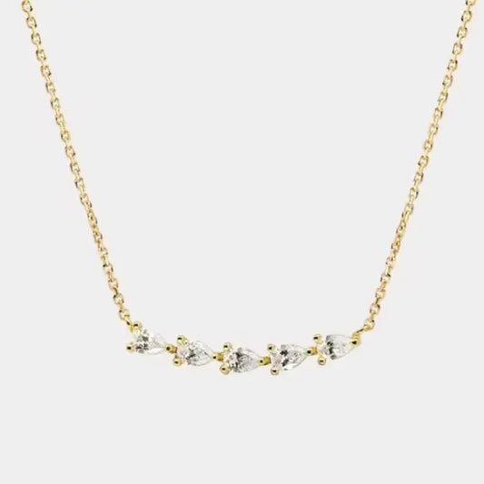 Solitaire Collection - Steel 14K Gold Necklace - Layering
