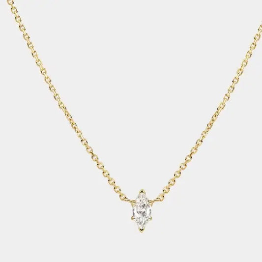 Solitaire Collection - Steel 14K Gold Necklace - Layering