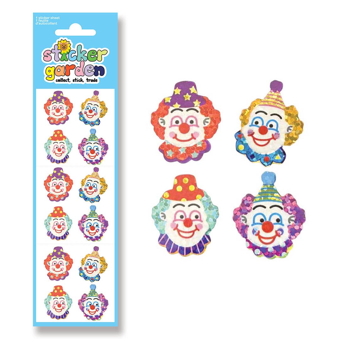 SPARKLE CLOWN STICKER SHEET