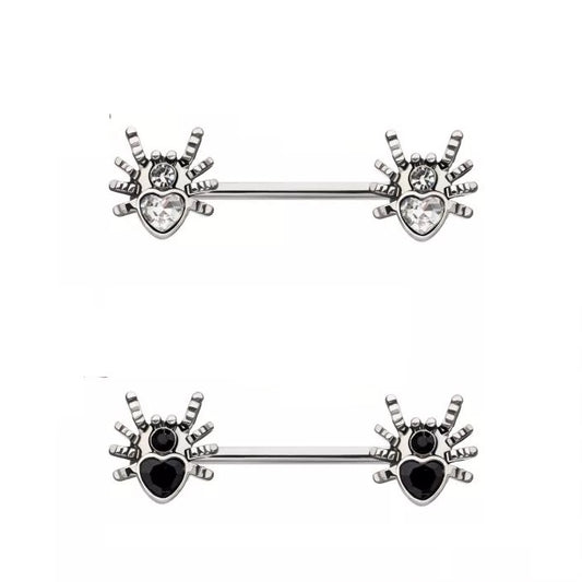 Spider Bezel Gems Nipple Barbell
