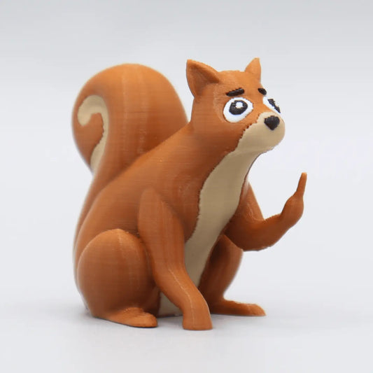 Squirrel Middle Finger Figurine